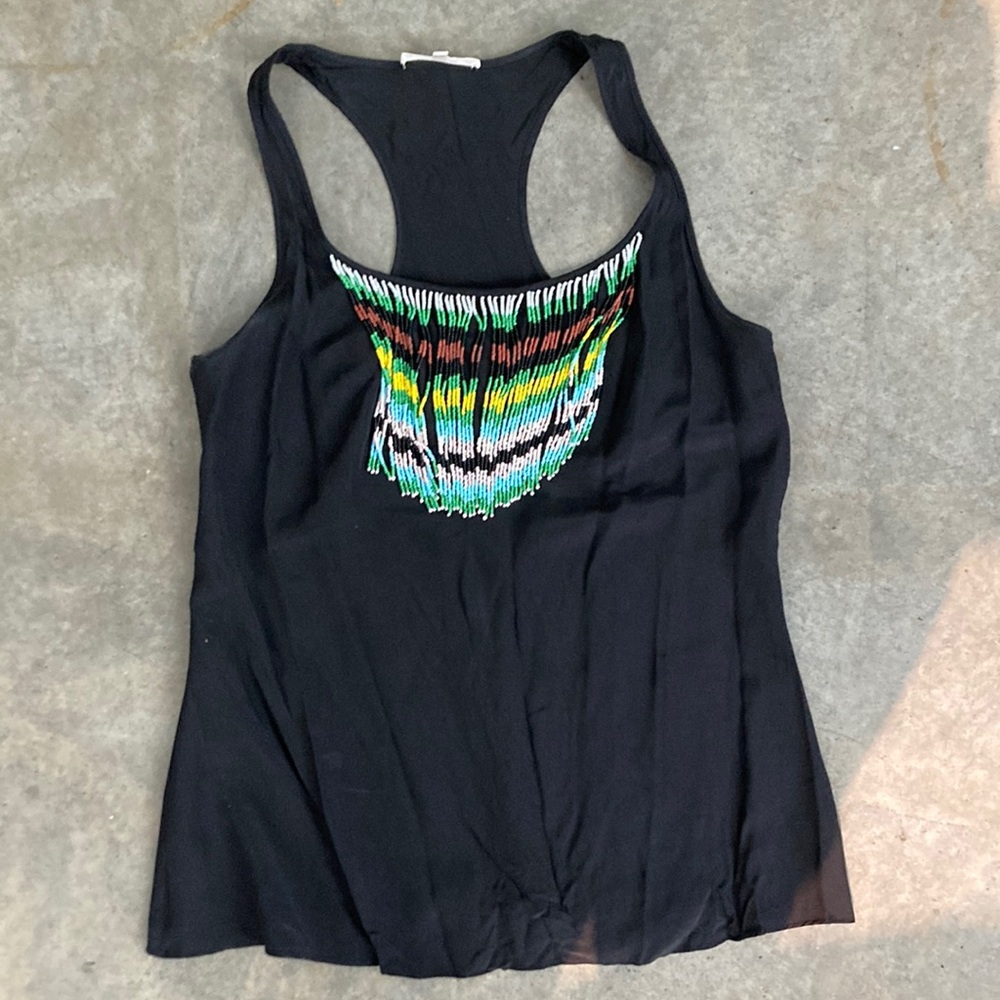 Beaded racer-back tank. Xsmall.